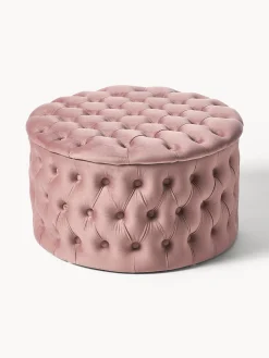 Puf Grande De Terciopelo Chiara, Con Espacio De Almacenamiento