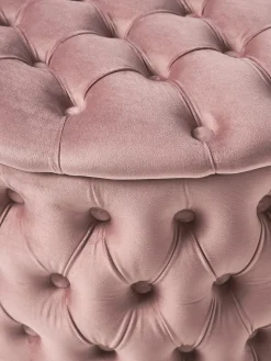 Puf Grande De Terciopelo Chiara, Con Espacio De Almacenamiento