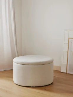 Puf Grande Tapizado Alida, Con Espacio De Almacenamiento