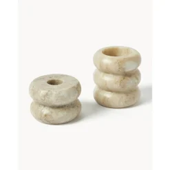 Set De Portavelas Y Candelabros 2En1 De Marmol Orta, 2 Uds.