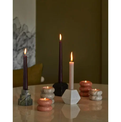 Set De Portavelas Y Candelabros 2En1 De Marmol Orta, 2 Uds.