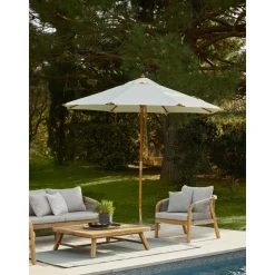 Set Lounge Para Exterior De Madera De Acacia Lu, 4 Pzas.