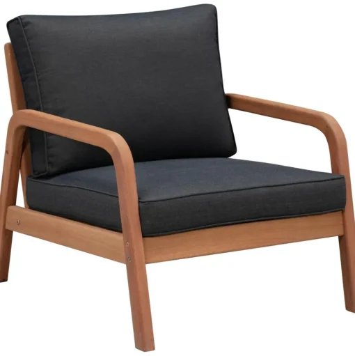 Set Lounge Para Exterior De Madera De Eucalipto Bergen, 4 Pzas.