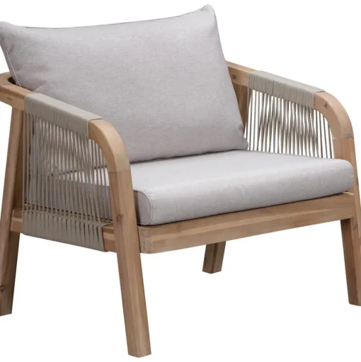 Set Lounge Para Exterior De Madera De Acacia Lu, 4 Pzas.