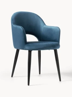 Silla Con Reposabrazos De Terciopelo Rachel