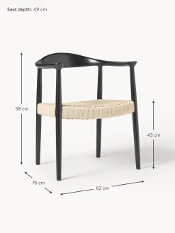 Silla Con Reposabrazos De Madera De Fresno Pavel
