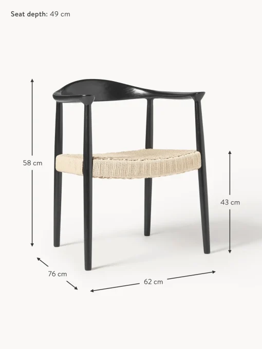 Silla Con Reposabrazos De Madera De Fresno Pavel