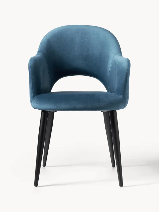 Silla Con Reposabrazos De Terciopelo Rachel