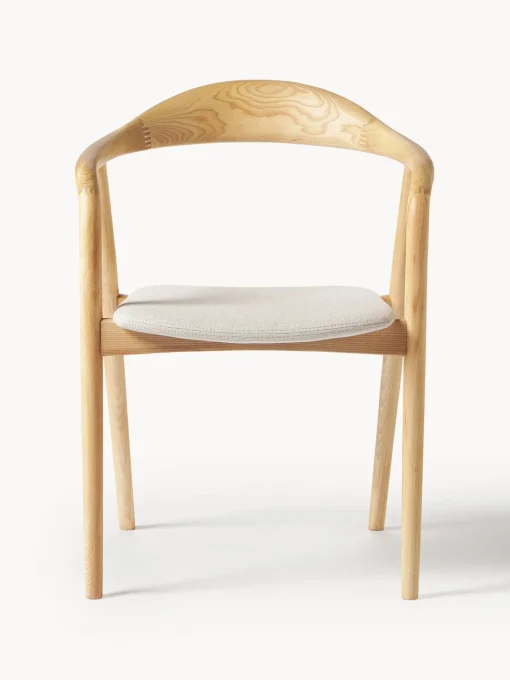 Silla Con Reposabrazos De Madera Con Asiento Tapizado Angelina