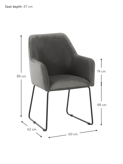 Silla Con Reposabrazos De Terciopelo Isla