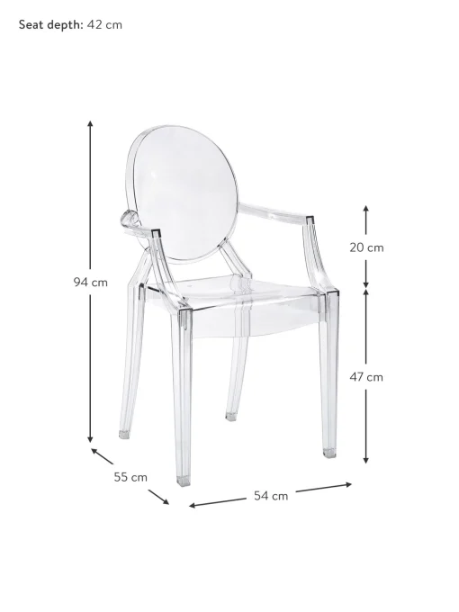 Silla Con Reposabrazos De Diseno Louis Ghost