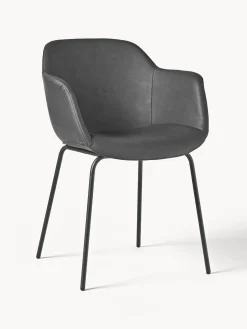Silla Con Reposabrazos Pequena De Cuero Sintetico Fiji