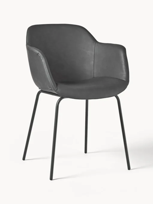 Silla Con Reposabrazos Pequena De Cuero Sintetico Fiji
