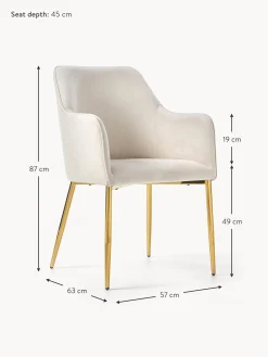 Silla Con Resposabrazos En Terciopelo Ava