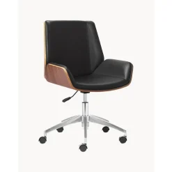 Silla De Oficina De Cuero Sintetico Rouven, Altura Regulable
