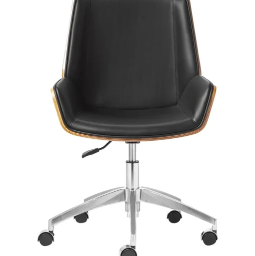 Silla De Oficina De Cuero Sintetico Rouven, Altura Regulable