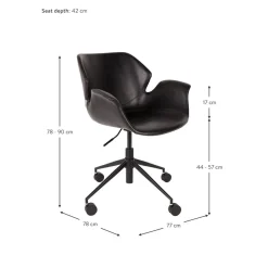 Silla De Oficina De Cuero Sintetico Nikki, Altura Regulable