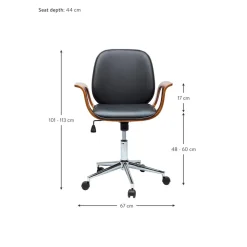 Silla De Oficina De Cuero Artificial Patron, Altura Regulable