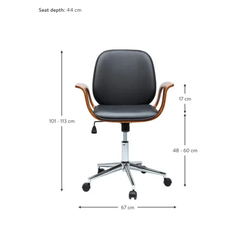 Silla De Oficina De Cuero Artificial Patron, Altura Regulable
