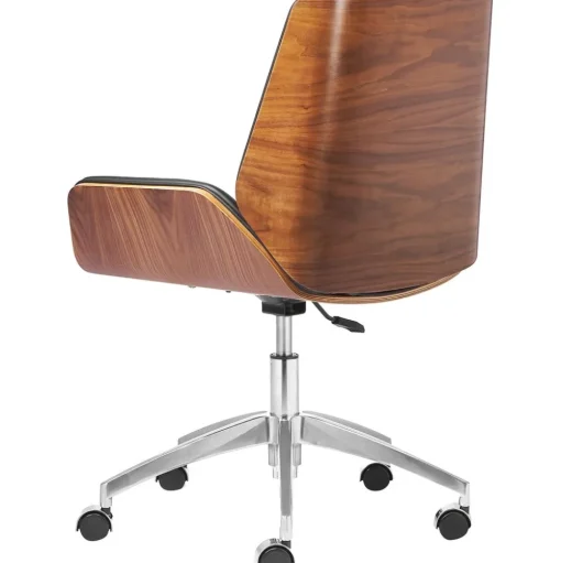 Silla De Oficina De Cuero Sintetico Rouven, Altura Regulable