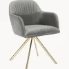 Silla Giratoria Con Reposabrazos De Terciopelo Lola