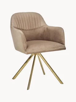 Silla Giratoria Con Reposabrazos De Terciopelo Lola