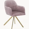 Silla Giratoria Con Reposabrazos De Terciopelo Lola