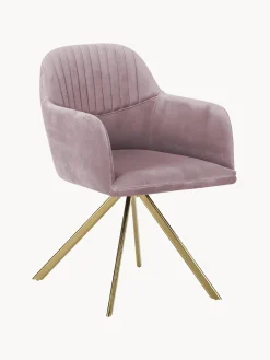 Silla Giratoria Con Reposabrazos De Terciopelo Lola