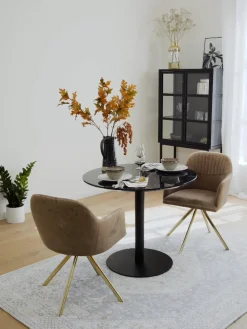 Silla Giratoria Con Reposabrazos De Terciopelo Lola
