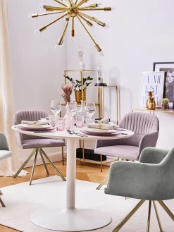 Silla Giratoria Con Reposabrazos De Terciopelo Lola