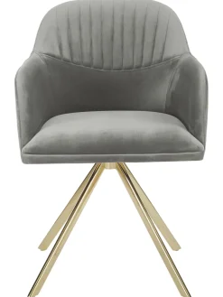 Silla Giratoria Con Reposabrazos De Terciopelo Lola