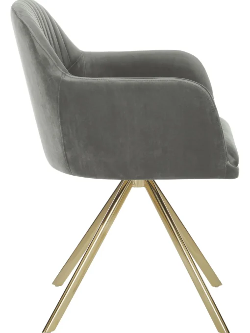 Silla Giratoria Con Reposabrazos De Terciopelo Lola