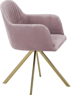 Silla Giratoria Con Reposabrazos De Terciopelo Lola