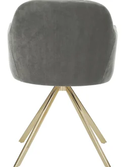 Silla Giratoria Con Reposabrazos De Terciopelo Lola