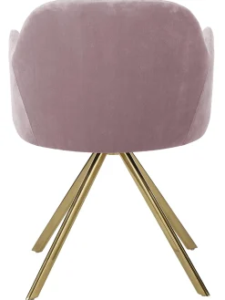 Silla Giratoria Con Reposabrazos De Terciopelo Lola