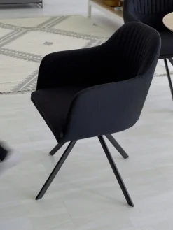 Silla Giratoria Con Reposabrazos Tapizada Lola