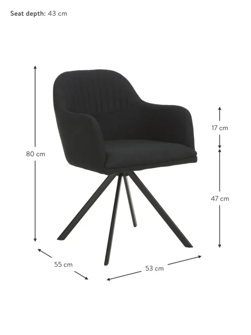 Silla Giratoria Con Reposabrazos Tapizada Lola