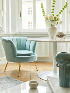 Sillon Coctel De Terciopelo Oyster