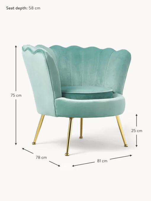 Sillon Coctel De Terciopelo Oyster
