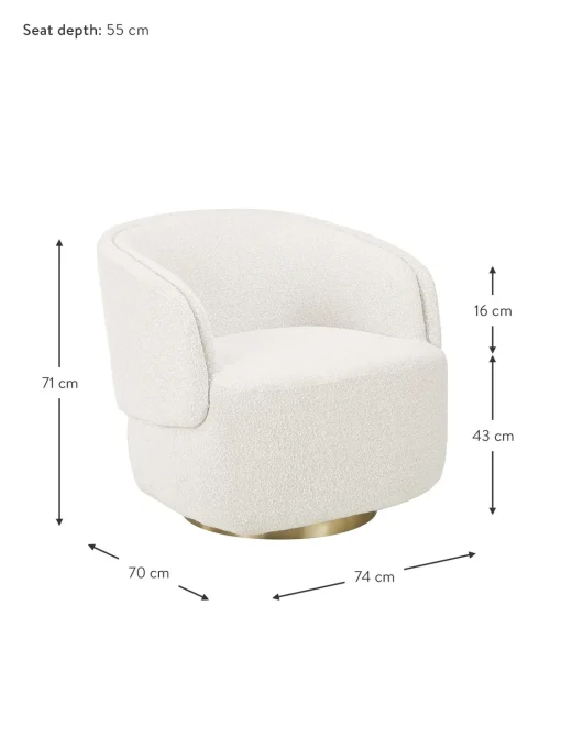 Sillon Giratorio En Tejido Boucle Irene