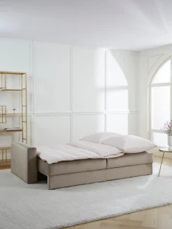 Sofa Cama De Terciopelo Tasha (3 Plazas), Con Espacio De Almacenamiento