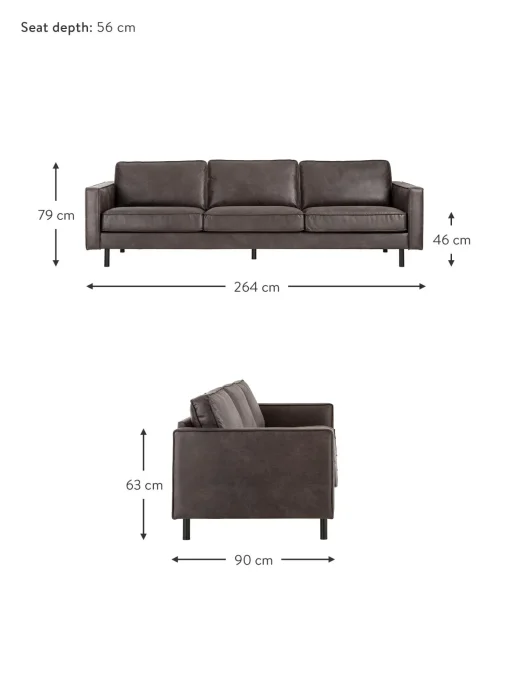 Sofa De Cuero Reciclado Hunter (3 Plazas)