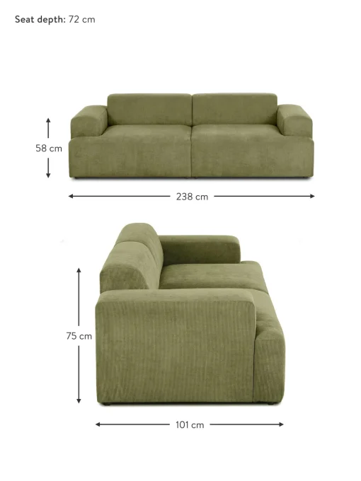 Sofa De Pana Melva (3 Plazas)