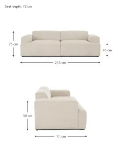Sofa De Pana Melva (3 Plazas)