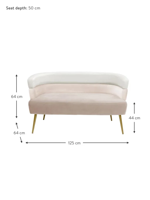 Sofa De Terciopelo En Diseno Retro Sandwich (2 Plazas)