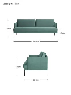 Sofa De Terciopelo Fluente (3 Plazas)