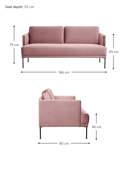 Sofa De Terciopelo Fluente (2 Plazas)