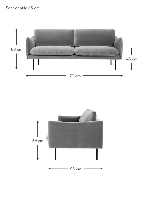 Sofa De Terciopelo Moby (2 Plazas)