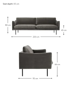 Sofa De Terciopelo Moby (3 Plazas)