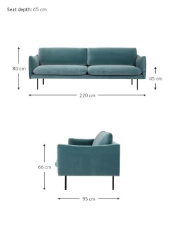 Sofa De Terciopelo Moby (3 Plazas)
